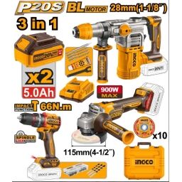 INGCO MAQUINARIA BATERIA KIT TAL/ATOR.+ AMOL. + ROTOMARTILLO