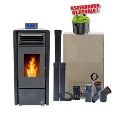 CALEFACTOR A LE�A -BDF OLIVIA- EST. PELLET 10KW + KIT