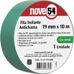 CINTA AISLADORA NOVE 54 VERDE 10 MTS