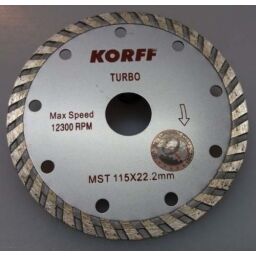 DISCO DIAMANTADO KORFF TURBO -CORTE SECO MST115MM