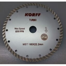 DISCO DIAMANTADO KORFF TURBO -CORTE SECO MST180MM